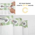 thumbnail image 2 of Easter Rabbit No Hooks Shower Curtain with Snap-in Liner Spring Floral Colored Eggs Green Plaid Shower Curtains for Bathroom, Waterproof, Easy Install, Washable 36"x72", 2 of 9