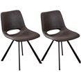 thumbnail image 2 of Vanity Art Mid-Century Modern Open Back Synthetic Leather Upholstered Dining Chairs Set of 2 Pcs Counter Bar Chairs UC-14BLK, 2 of 6
