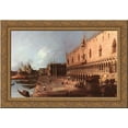 thumbnail image 1 of Doge's Palace 24x18 Gold Ornate Wood Framed Canvas Art by Canaletto, 1 of 2