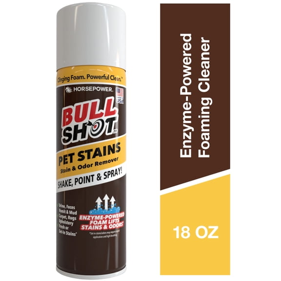 Bull Shot Pet Stain & Odor Remover, Foaming Action, 18 oz