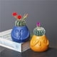 thumbnail image 5 of Macetas suculentas bonitas, macetas divertidas de cerámica moderna, decoración de estantería con soporte for TV, 2 uds., 5 of 6