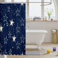 thumbnail image 3 of Manfei Modern Stars Shower Curtain 72Wx72L,Galaxy Print Bathroom Curtain,White Navy, 3 of 5