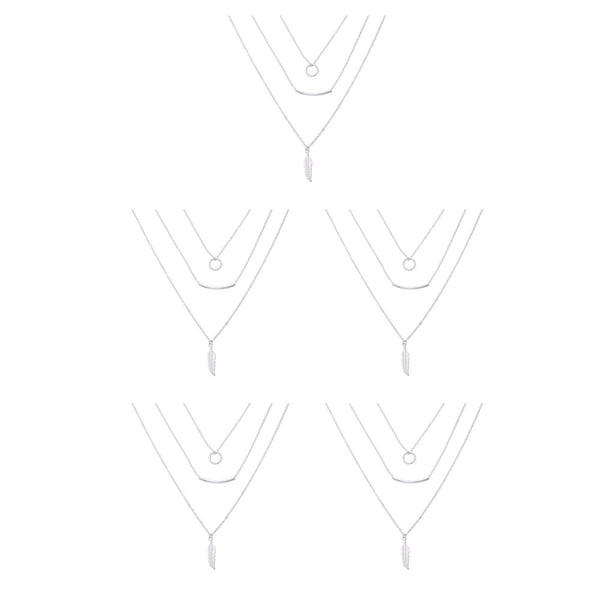 Jumpingount Unique Chain Necklace Universal Aesthetic Jewelry Leaves Layered Necklaces Valentines Sweater Accessories Day Chokers for Women Type2 NO2 Jumpingount CBP201314
