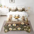 thumbnail image 2 of Manfei Kawaii Farm Duck Child Bedding Comforter Set 7pcs, Rustic Farmhouse Animal King Bedding Sets, Western Groovy Floral Reversible Bed Sheets, Breathable Home Decor, 2 of 7