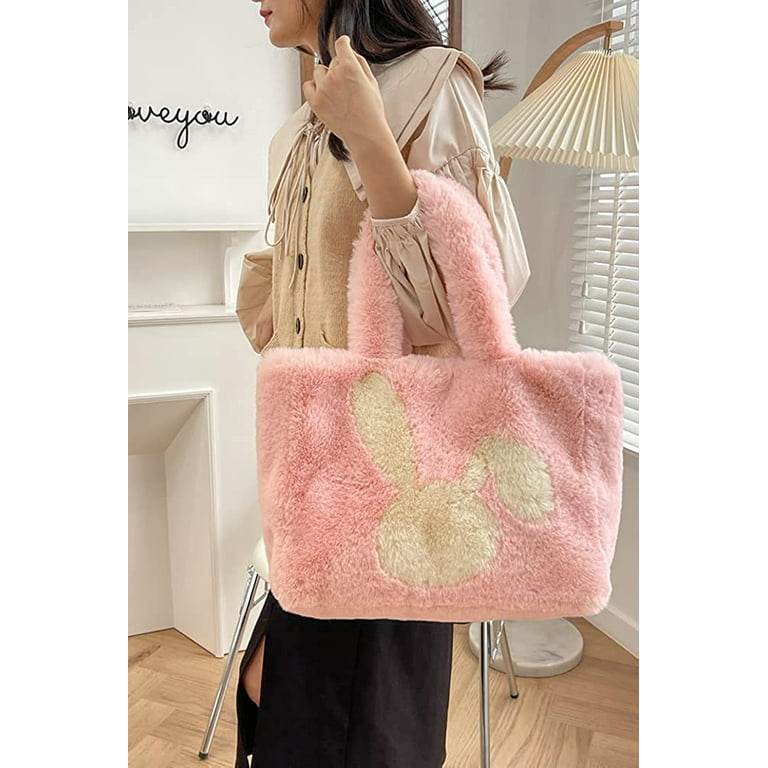 Pink Fur Tote Bag