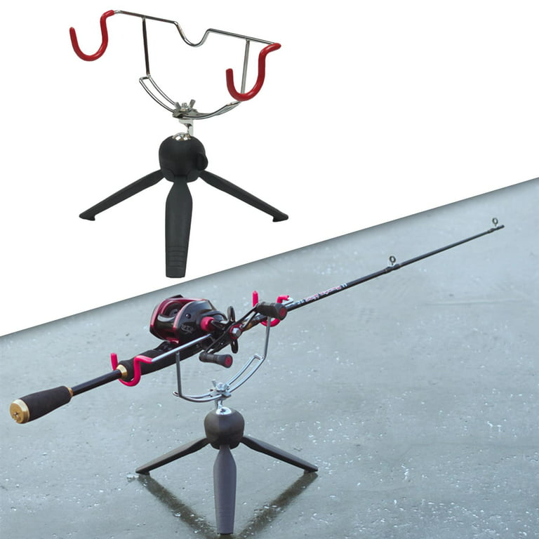 Metal Folding Ice Fishing Rod Holder Three-Foot Design Adjustable Angling  Tools Accessory Holder Stand Equipment Lightweight for Outdoor Sea , U shape