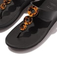 thumbnail image 5 of FitFlop Women's Fino Resin Hoop Leather Toe Post Wedge Sole Thong Sandals, 5 of 7