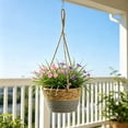 thumbnail image 4 of Cesta colgante para plantas con forro de plástico, cuerda de yute tejida, macetero de pared para interior y exterior para plantas en maceta, cesta decorativa de almacenamiento, 20 cm de diámetro, 4 of 6