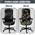 thumbnail image 4 of FKELYI Office Chair Cover Dust-Proof Swivel Chair Protective Slipcover Bohemian Floral Dragonfly Print Stretchable Boss Chair Cover for Office Home Decoration, Small, 4 of 6