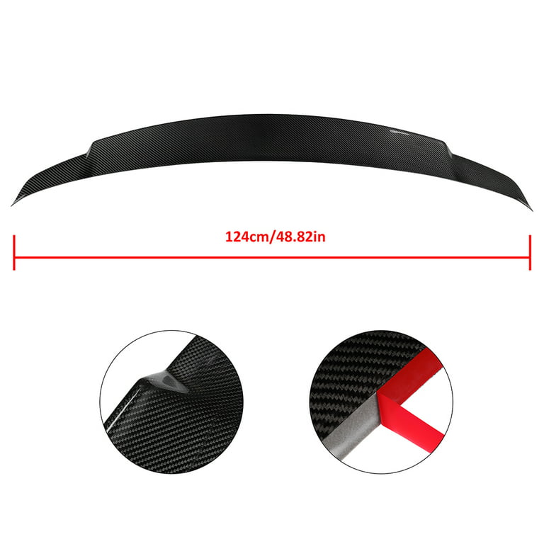 CCIYU Glossy Black Carbon Fiber Rear Spoiler Wing Accessories for
