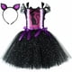 thumbnail image 2 of Disfraz de gato negro con purpurina para niñas, vestido de tul con tutú elegante para fiesta de cumpleaños de carnaval, disfraces de gatitos y animales para Halloween para niños pequeños, 2 of 5