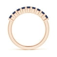 thumbnail image 2 of ANGARA Natural Square 1.08 ct Blue Sapphire Semi Eternity Wedding Ring in 14K Rose Gold for Women (Size-2.6mm) | September Birthstone, Anniversary, Jewelry Gift for Women | Natural Blue Sapphire Ring, 2 of 9