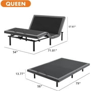 Queen Size Adjustable Bed Frame Zero Gravity, With Head and Foot Incline Base, Wireless Remote, Anti-Snore, Zero-Gravity, Easy Assembly