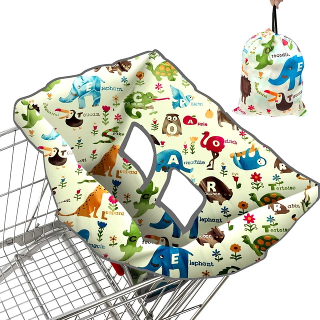 Funda para carrito de compras para bebé, funda para trona, funda para carrito para bebés, niños y niños pequeños, diseño portátil 2 en 1, incluye bolsa de transporte gratuita para uso en mercados y re