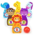 thumbnail image 2 of Jungle Bowling Game, Indoor/Outdoor Family Fun with 6 Wooden Zoo Animal Pins by, JUNGLE BOWLING: Round up the herd, roll the bowling ball, and send those.., By Imagination Generation, 2 of 3