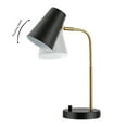 thumbnail image 4 of SAFAVIEH Arynn 19 in. Glam Black Metal USB Port Table Lamp with Black Shade, 4 of 7
