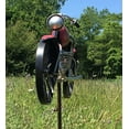 thumbnail image 4 of Americana Motorcycle Garden Spinner, Vintage Style Stake Decoration, Rustic Red With Antiqued Finish, Over 5 Ft Tall (63 Inches - 160 cm), 4 of 7