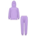 thumbnail image 4 of TiaoBug Kids Girls Hoodies Tracksuit Long Sleeve Sweatshirts with Jogger Sweatpants Set Purple-B 9-10, 4 of 7
