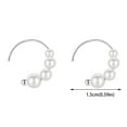 thumbnail image 2 of KDSJSXW Pearl Gold Earrings Sterling Silver Needle Pearl Earrings Popular Light Luxury Earrings Female Spring Earrings Small Design Pierced Earrings for Women Earring Studs (Silver,One Size), 2 of 6
