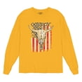 thumbnail image 5 of Cowboy Country Steer Head Long Sleeve T-shirt Vintage Cow Skull American Flag, 5 of 7