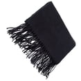 thumbnail image 2 of 1 bufanda de moda de color liso con flecos, chal de hombro monocromático con borla para hombres y mujeres (negro), 2 of 7