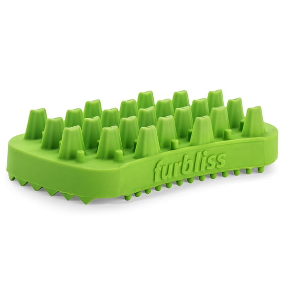Vetnique Labs Furbliss Multi-Functional Pet Brush, for Long Haired Dogs & Cats, Green