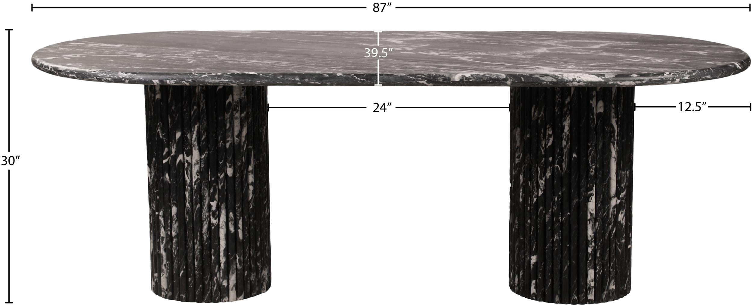 Meridian Furniture Messina Black Marble Dining Table