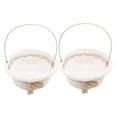 thumbnail image 6 of OATIPHO 2Pcs White Burlap Flower Basket Elegant Storage Basket for Wedding and Special Events, 6 of 7