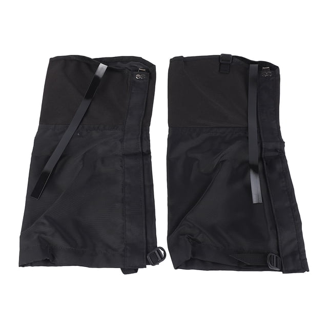par de polainas para piernas, multifuncionales, impermeables, antideslizantes, duraderas, ajustables, para botas de nieve para senderismo al aire libre, color negro, L