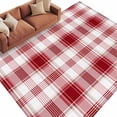 thumbnail image 2 of Red Checkered Area Rug 5x8 FT, Non Slip Bedroom Throw Carpet, Red White Plaid Farmhouse Washable Soft Floor Carpet Non-Shedding Rug for Living Room Nursery Dorm Office, 2 of 9