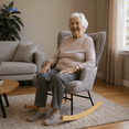thumbnail image 4 of Sillón Mecedora Moderna Tapizado Tela Suave Gris, 4 of 9
