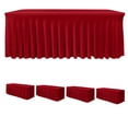 thumbnail image 1 of Table Skirts HolidayIdeas, spandex rojo, paquete de 4 unidades para mesa de 4 pies, 1 of 8