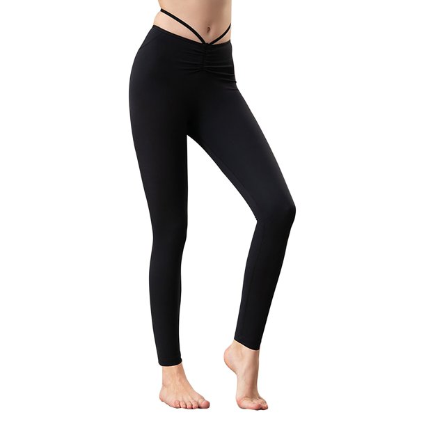 Gibobby Pantalones mujer Leggings con bolsillos para mujer Pantalones de yoga para correr de talle sin entrenamiento transparente(Negro, M)