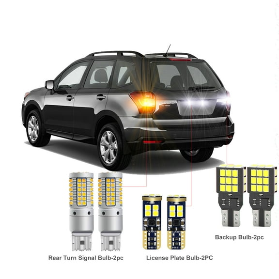 6PC Car LED Bulbs For Subaru Forester 2014-2020 LED Car Rear Turn Signal Light Reverse Backup Light License Plate Light  CANBUS