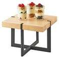 thumbnail image 1 of Cal Mil 3641-12-71 Square Buffet Riser - Maple & Black Metal - 12 x 12 x 9 in., 1 of 1