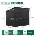 thumbnail image 4 of Clouddwell Abri de Rangement en Métal Robuste 8 Pi x 4 Pi avec 3 Portes, Conception Adossée Verrouillable, Résistant aux Intempéries pour Jardin et Outils (Noir), 4 of 9