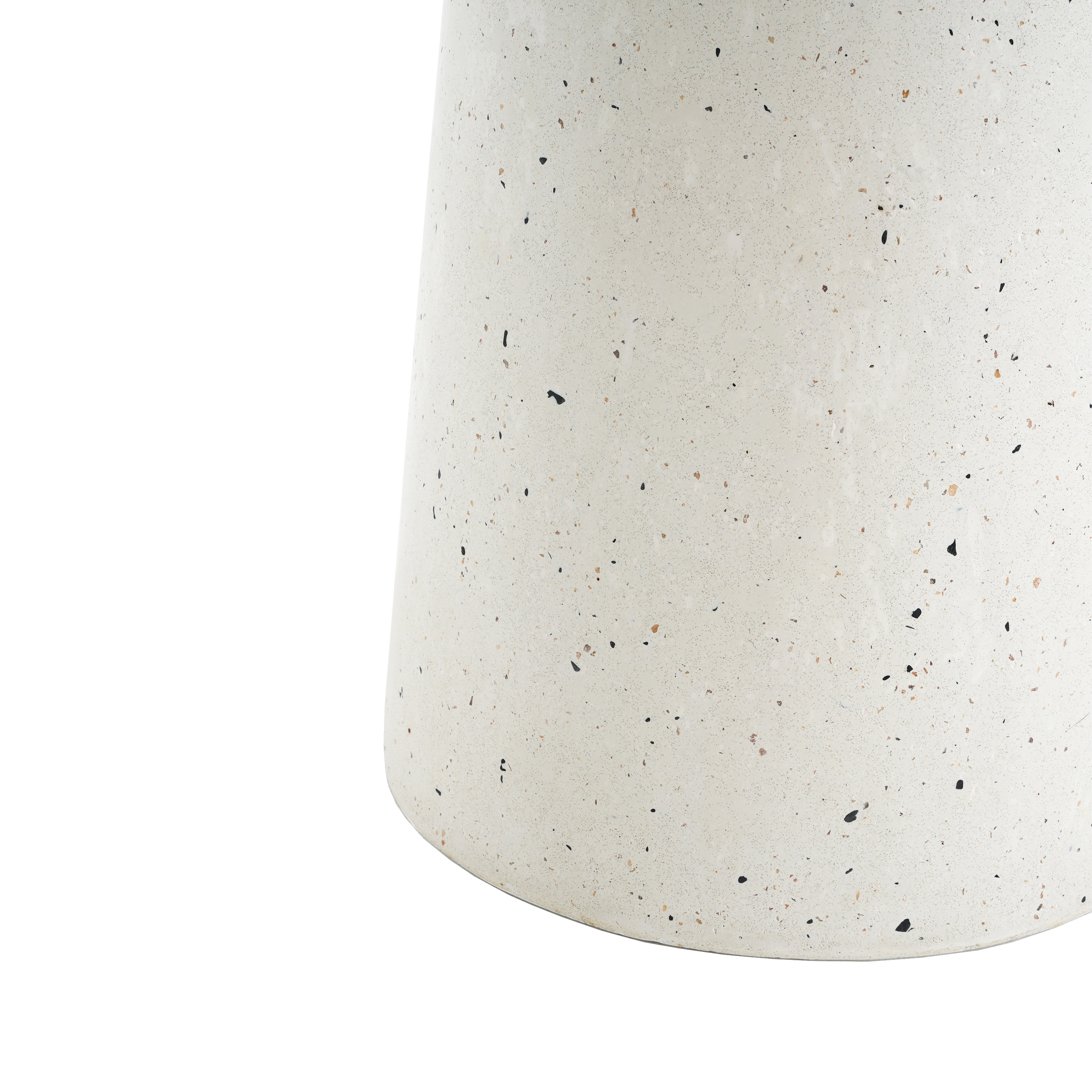 Side Table 24 Inch H, Outdoor Terrazzo Table for Patio Balcony Garden, White