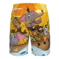 thumbnail image 6 of Kll Animals On Noah'S Ark1 Men'S Casual Summer Beach Shorts Hawaiian Shorts With Pockets-Large, 6 of 9