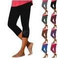thumbnail image 5 of Fengactive Women's Summer Yoga Capri Leggings High Waisted Slim Fit Capris, 5 of 5