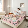 thumbnail image 4 of Castle Fairy Chic Floral Flowers 4pcs Bed Sheets for Female Men Women,Flying Butterfly King Sheets,Retro Vintage Aesthetic Super Cozy Sheet Set,Ultra Soft Home Decor, 4 of 7