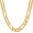Gold 18 inches, variant on Leander 7mm Figaro Chain Necklace Diamond Cut 24k Real Gold Plated