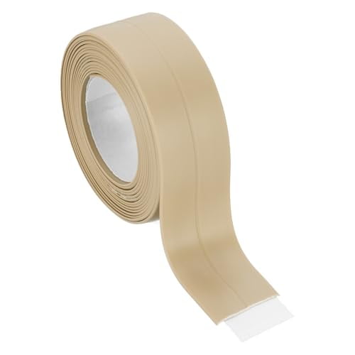 1" x 6.6 ft Caulk Tape,Caulk Strips PVC Self Adhesive Caulking Tape Waterproof Edge Protectors for Bathroom Accessories Kitchen Countertop,Beige