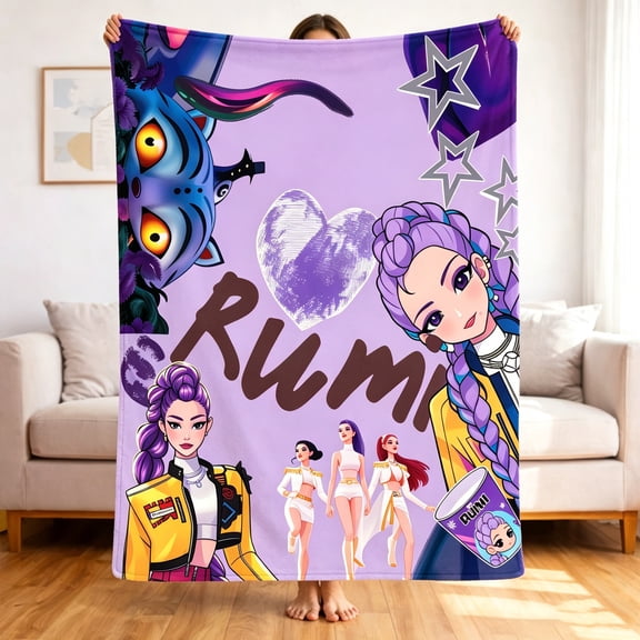 Premium Custom Flannel Blanket Personalized Soft Cozy Throw Blanket All Season Washable For Sofa Couch Bed Gift Home Décor - Kpop Fantasy Warrior 08 60x80