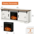 thumbnail image 3 of WAMPAT 75" Fireplace TV Stand,Farmhouse Wooden Entertainment Center with 18" Fireplace, Modern Sliding Barn Door and Storage Shelves for Living Room,Cream White, 3 of 7