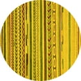 thumbnail image 1 of Ahgly Company Indoor Round Oriental Yellow Modern Area Rugs, 3' Round, 1 of 4