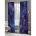 thumbnail image 3 of Sheer Curtains 84 inches Long 2 Panels Set Blue Purple Galaxy Stars Light Filtering Sheer Drapes Rod Pocket Window Curtains for Living Room/Bedroom, Space Universe Themed, 3 of 8