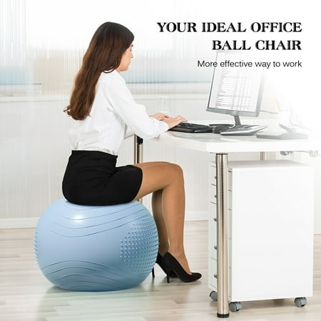 Dodocool Yoga Ball Thick Burst Fitness Slip Resistant Pilates Exercise Stability For Balance Workout Core Training Quick Pump Included Desk Chair In Gym Office Balance Ball Desk Chair In Gym Office, Yoga Ball Desk Chair Exercises