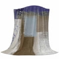 thumbnail image 6 of Purple Brown Blanket Soft Cozy Warm Throw Blanket for Couch, Plush Fuzzy Flannel Fleece Blankets for Sofa, Blue White Paint Mottled Painting Texture Bed Blankets Lightweight Gifts for Women, 50"x60", 6 of 9
