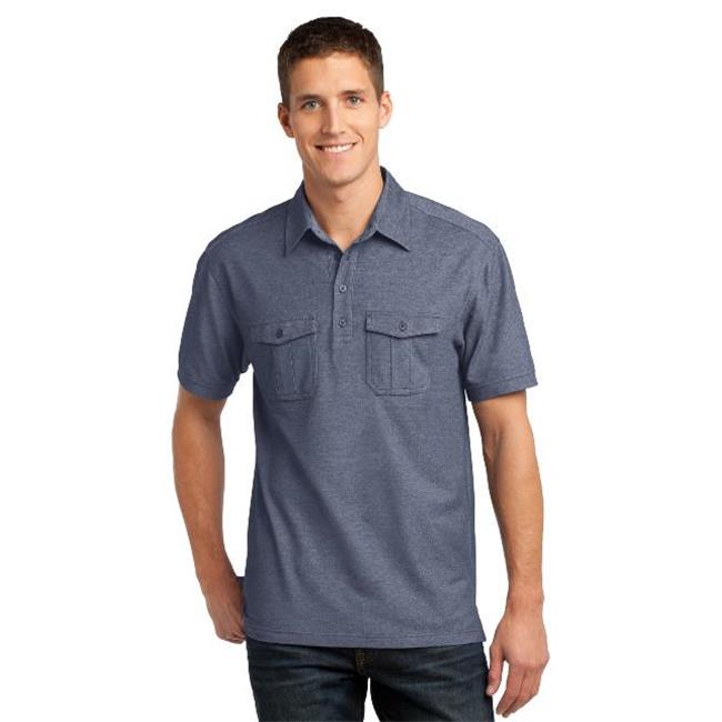 K557 Mens Oxford Pique Double Pocket Polo TShirt, Dress Blue Navy