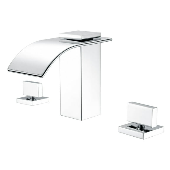 High Flow Two Handle Deck Mount Roman Tub Faucet with Waterfall Spout, Chrome Finish Sumerain